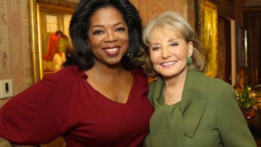 Oprah Winfrey with mentor Barbara Walters Image: The Ampersand, MM.LaFleur